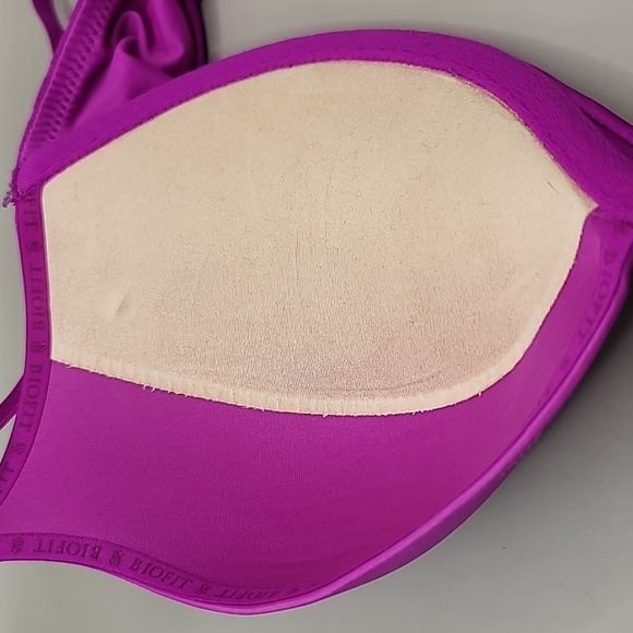 Victoria's Secret Biofit PushUp Bra 32D Fuchsia Padded Underwire Plunge Lingerie - Picture 7 of 8